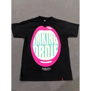 Imking T Shirt Womens Medium Black Pink Lip I m‎ King Or Die Graphic Print Logo